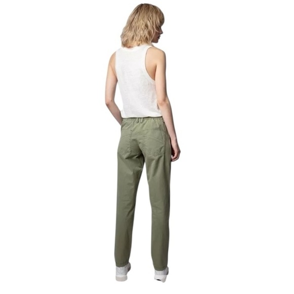 Zadig & Voltaire Pamela Cotton Olive Cargo Pants with Black Button Trouser SZ 30 - Picture 2 of 12